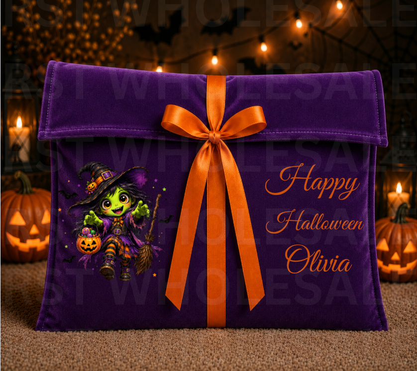 DTF Characters and Writing for Halloween Envelope Bags