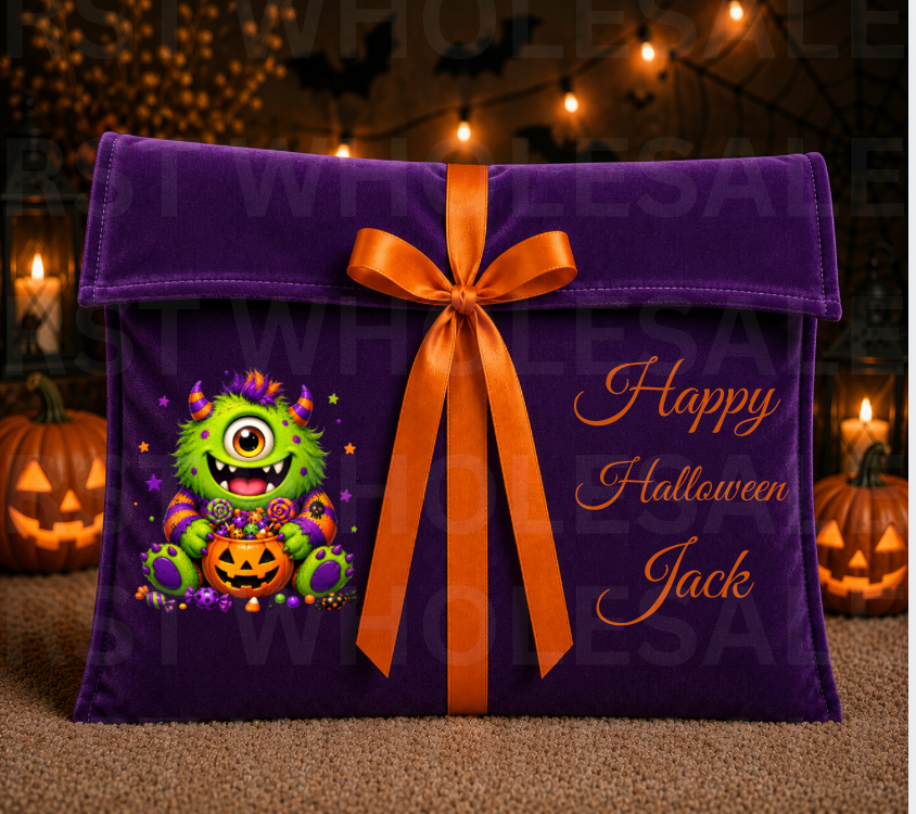 DTF Characters and Writing for Halloween Envelope Bags