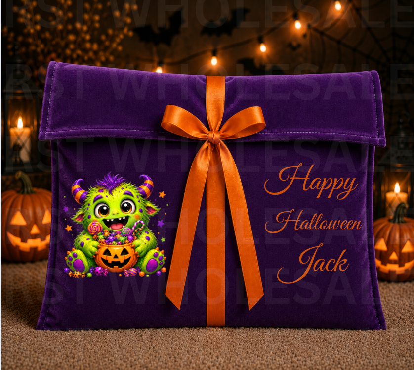 DTF Characters and Writing for Halloween Envelope Bags