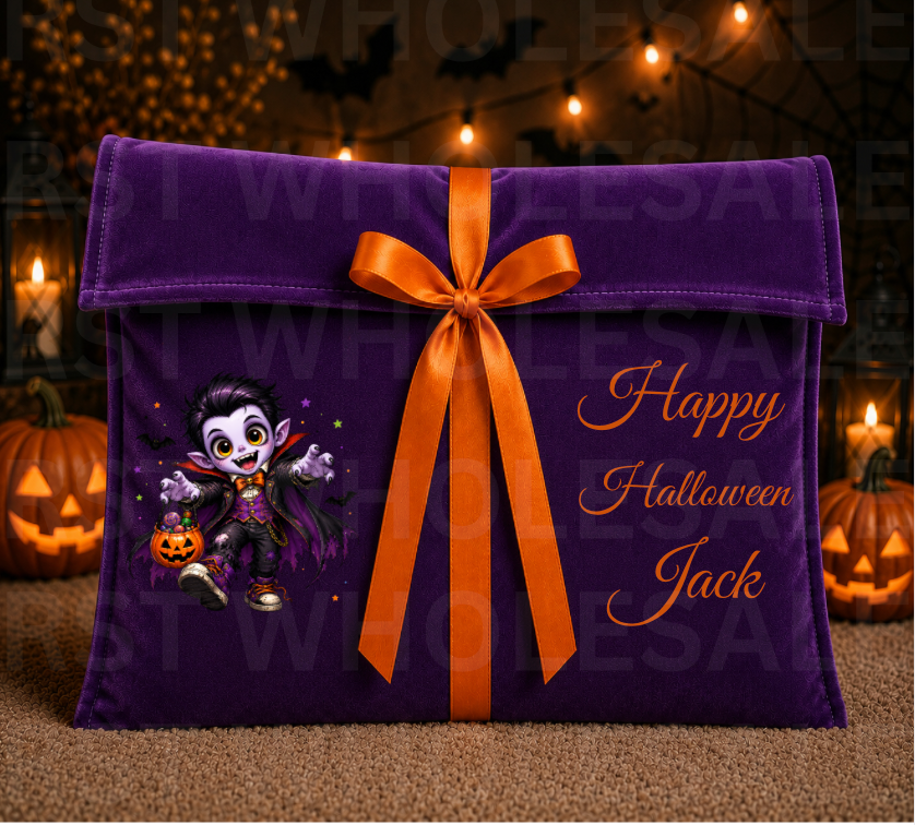 DTF Characters and Writing for Halloween Envelope Bags