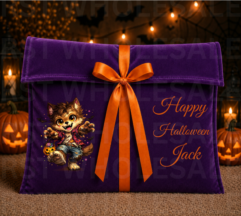 DTF Characters and Writing for Halloween Envelope Bags