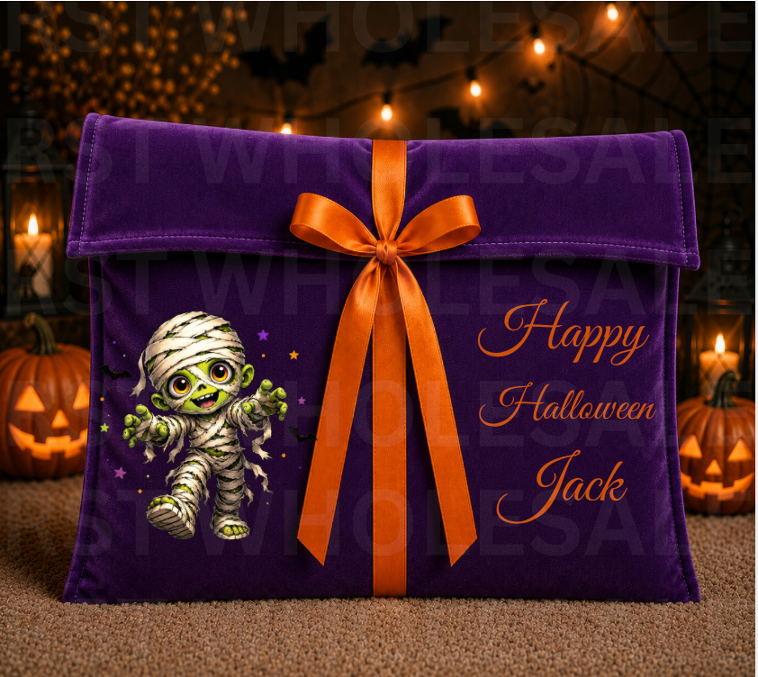 DTF Characters and Writing for Halloween Envelope Bags