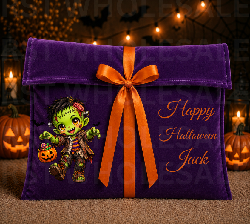 DTF Characters and Writing for Halloween Envelope Bags