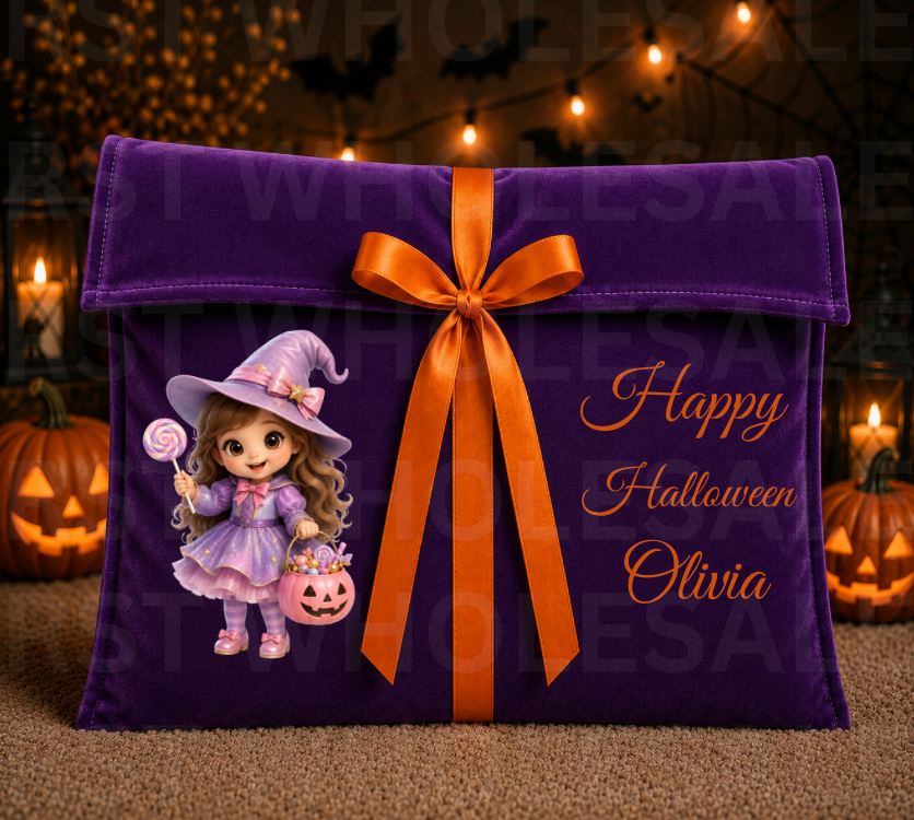 DTF Characters and Writing for Halloween Envelope Bags