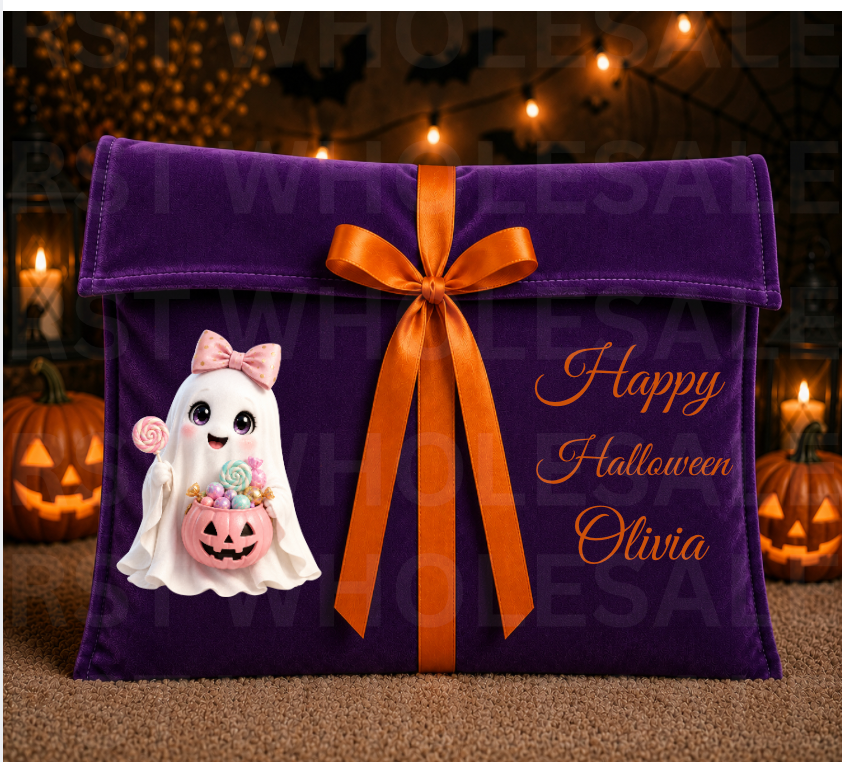 DTF Characters and Writing for Halloween Envelope Bags