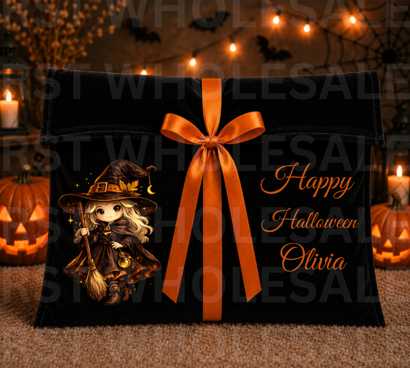 DTF Characters and Writing for Halloween Envelope Bags