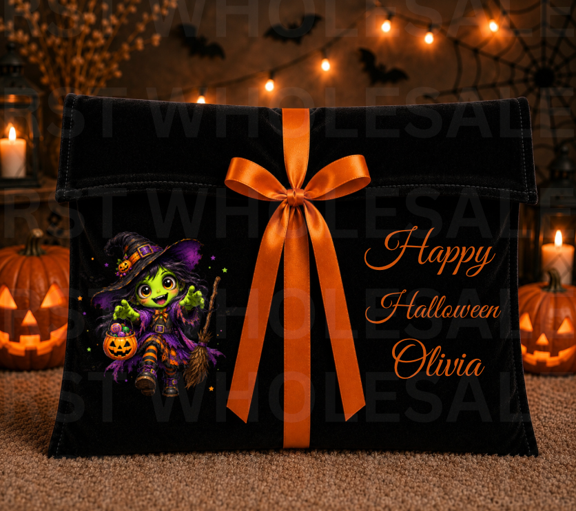 DTF Characters and Writing for Halloween Envelope Bags