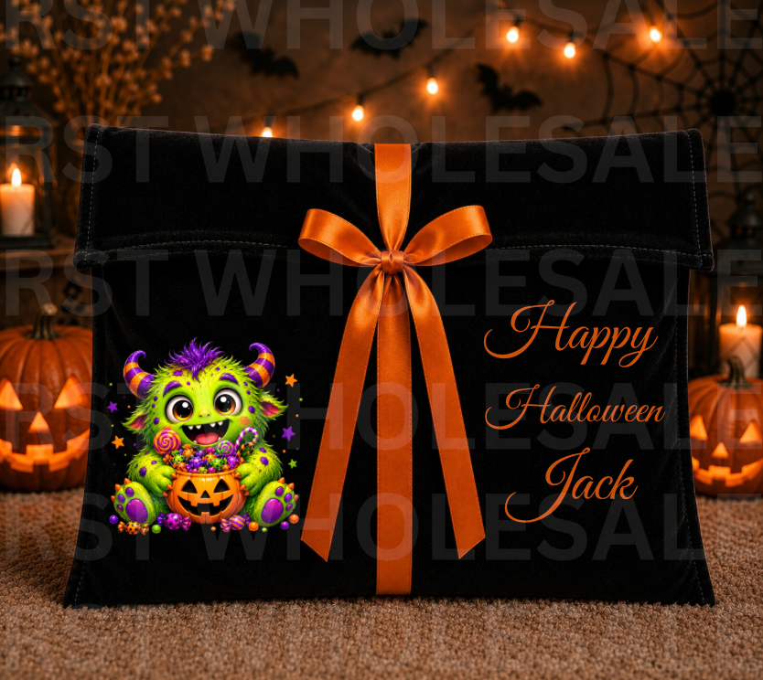 DTF Characters and Writing for Halloween Envelope Bags
