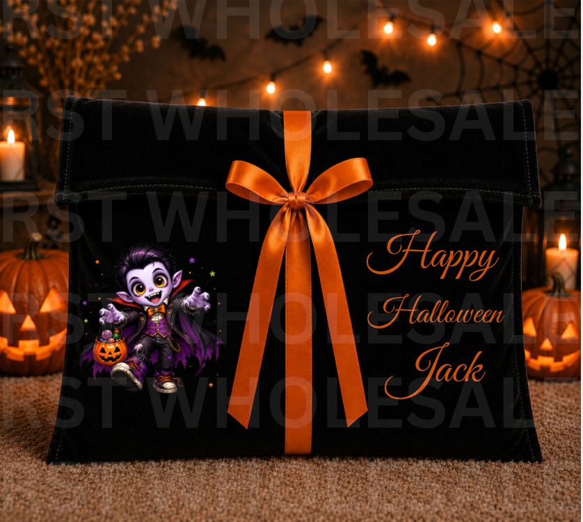DTF Characters and Writing for Halloween Envelope Bags
