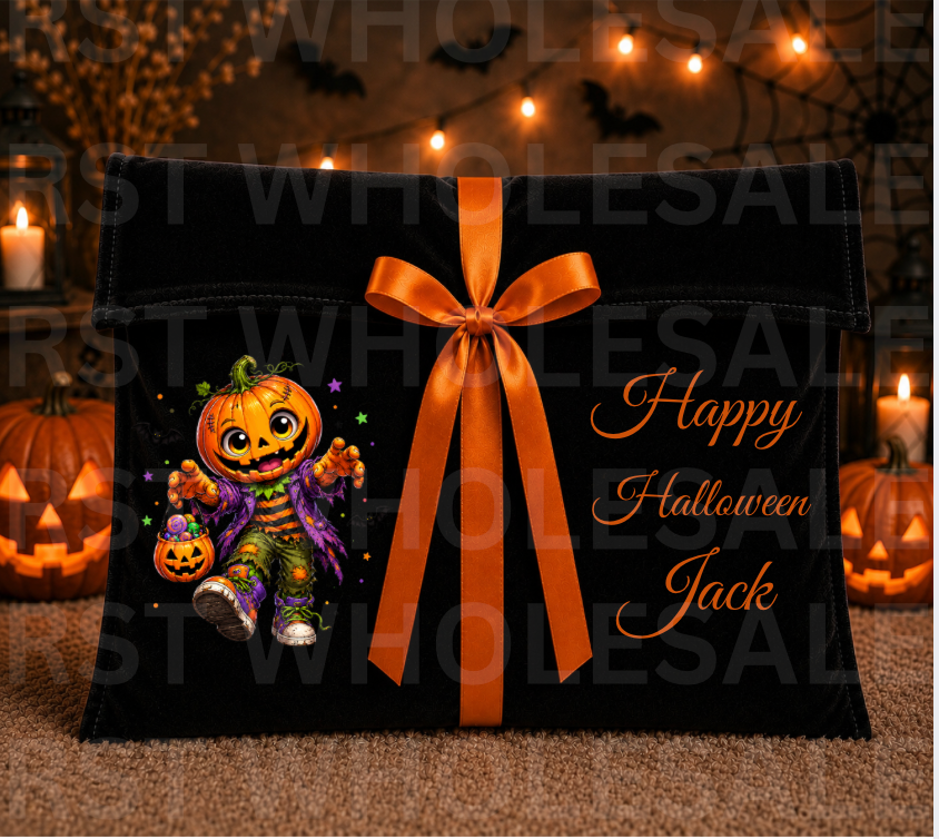 DTF Characters and Writing for Halloween Envelope Bags