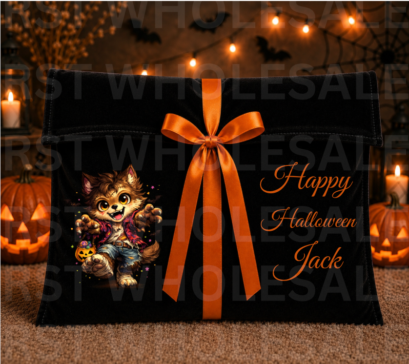 DTF Characters and Writing for Halloween Envelope Bags