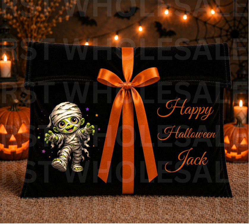 DTF Characters and Writing for Halloween Envelope Bags