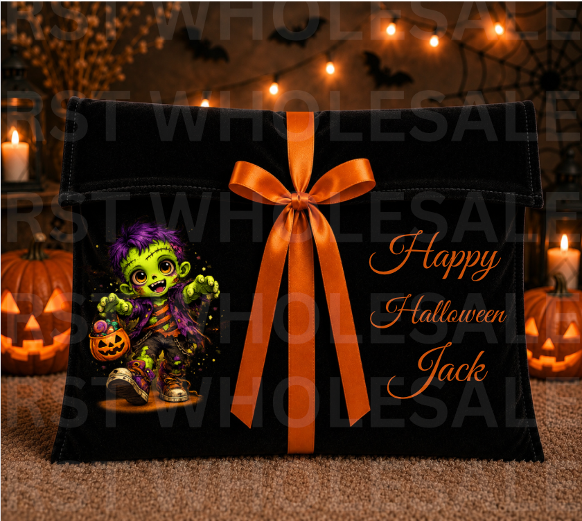 DTF Characters and Writing for Halloween Envelope Bags