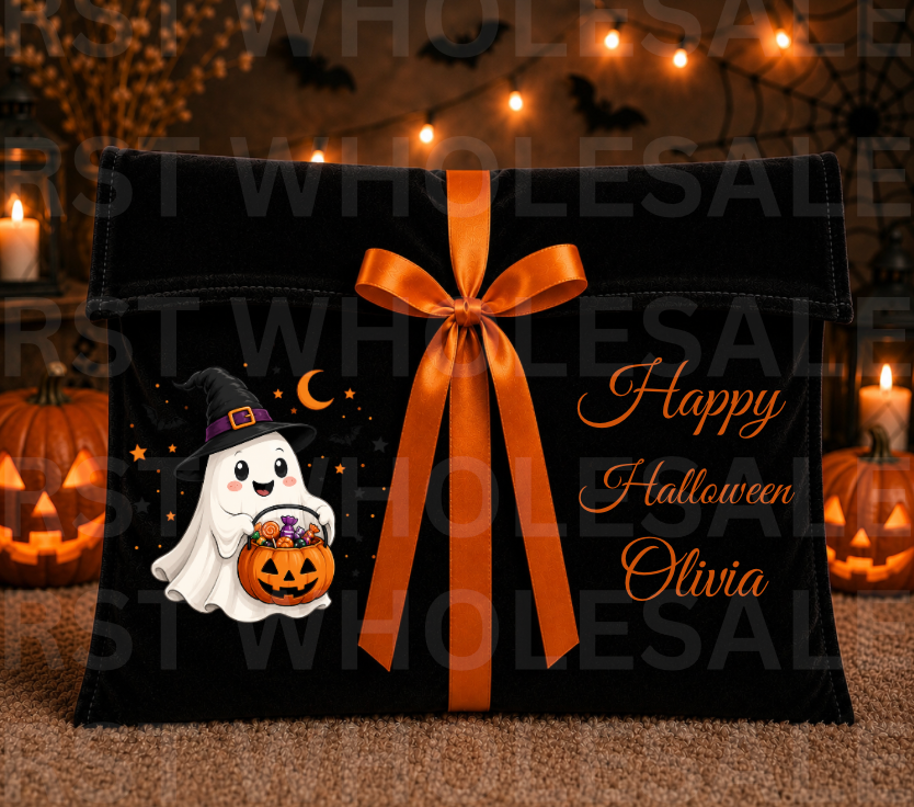 DTF Characters and Writing for Halloween Envelope Bags