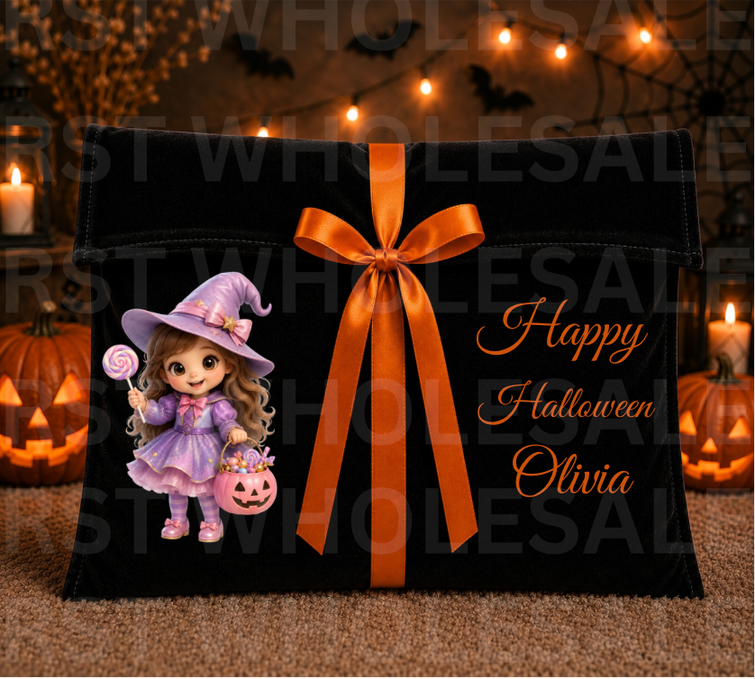 DTF Characters and Writing for Halloween Envelope Bags