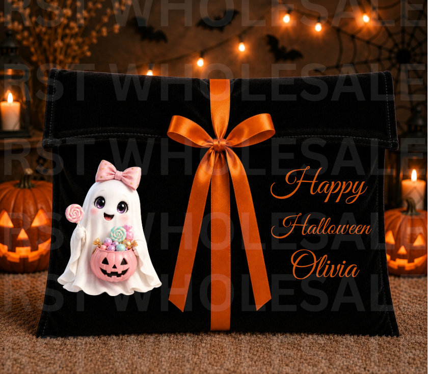DTF Characters and Writing for Halloween Envelope Bags