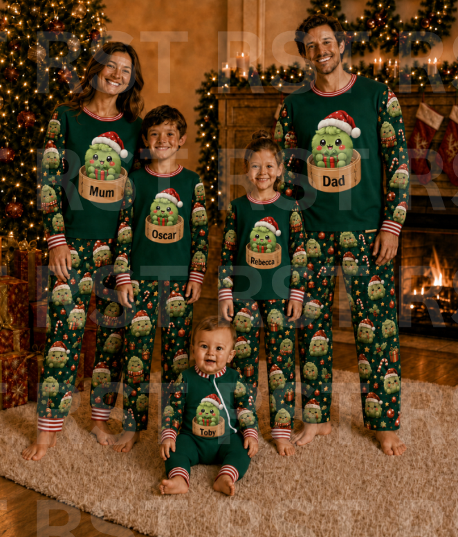 Christmas Dumpling Family Pyjamas (with Custom Name on chest)  Pre-Order due end October