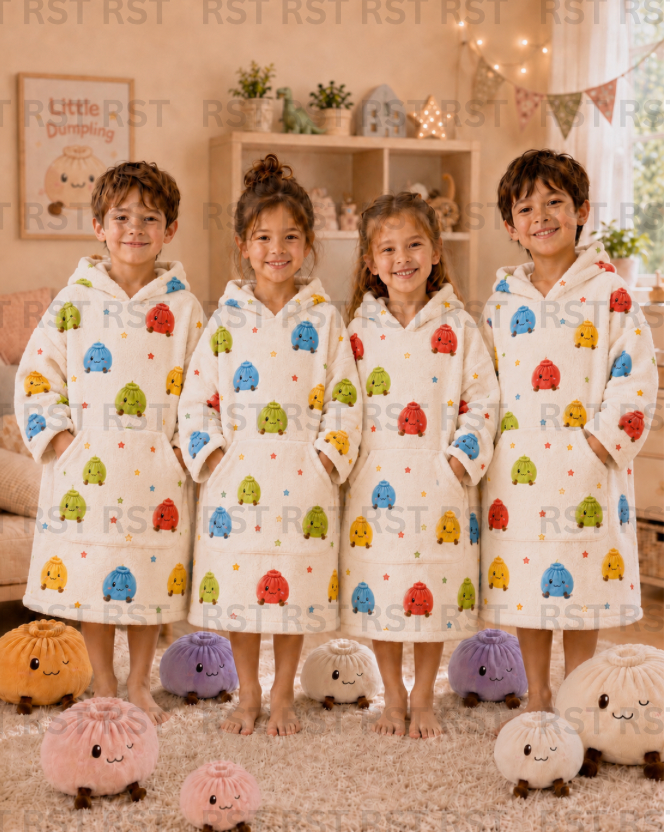 Bright Dumplings Oversize Hoodie Double Sided Flannel Fabric (No Name on Chest) Pre-Order Due October