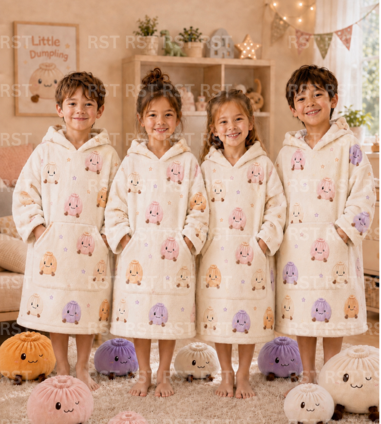 Pastel Dumplings Oversize Hoodie Double Sided Flannel Fabric (No Name on Chest) Pre-Order Due October