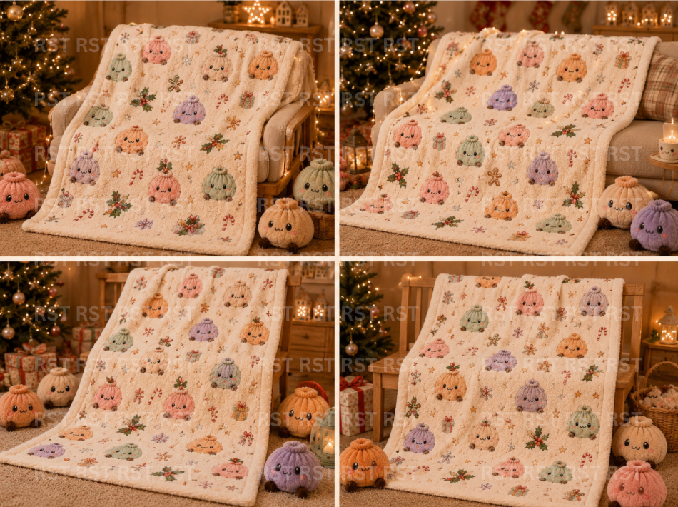 Pastel Christmas Dumpling Blanket (No Name added) Pre-Order Due October