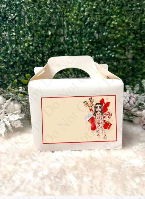 Treat Box Sticker - Prancer Dolly (Makeup background)
