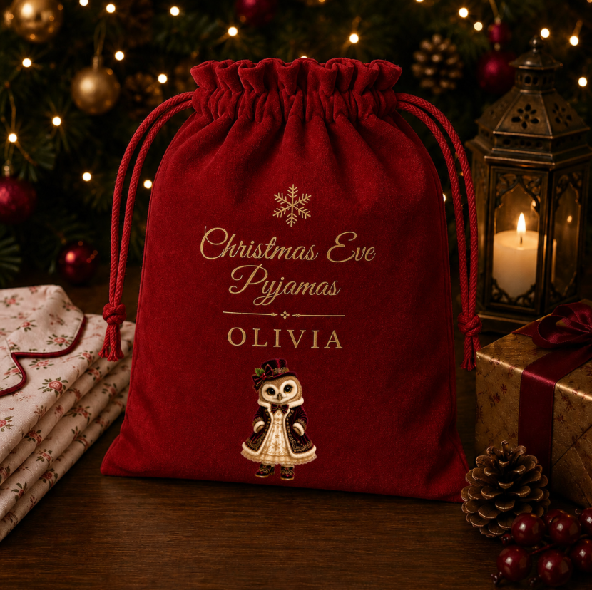 DTF Designs to fit Pyjamas Bags (these will be printed in July) Please read description regarding the writing
