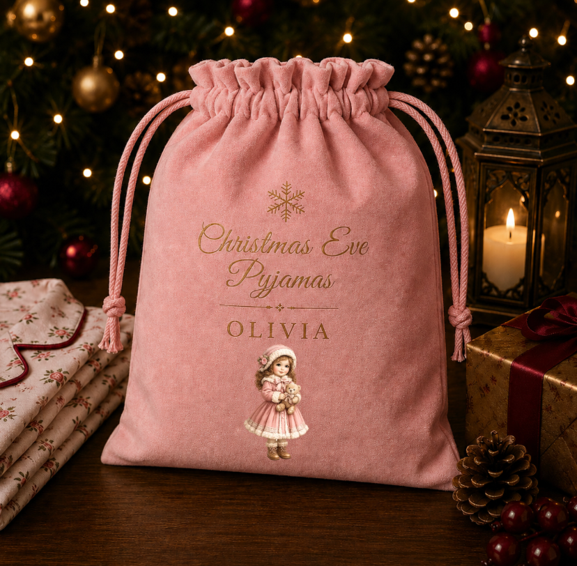 DTF Designs to fit Pyjamas Bags (these will be printed in July) Please read description regarding the writing