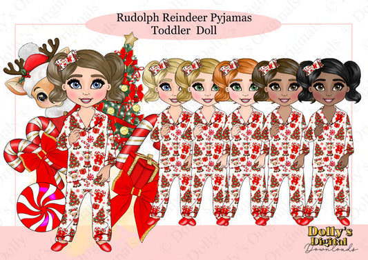 UV - Rudolph Reindeer Pyjamas Toddler Girl Dolly
