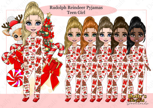 UV - Rudolph Reindeer Pyjamas Teen Girl Dolly